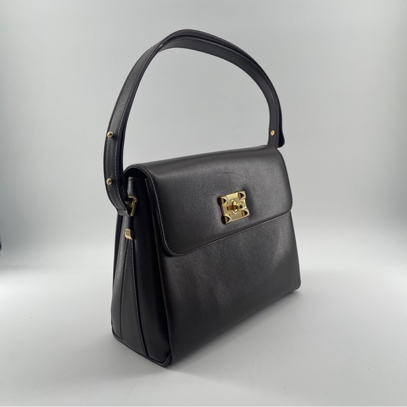 Bally Handbags - Bally Vintage Brown Leather Shoulder Bag – Gold Hardware